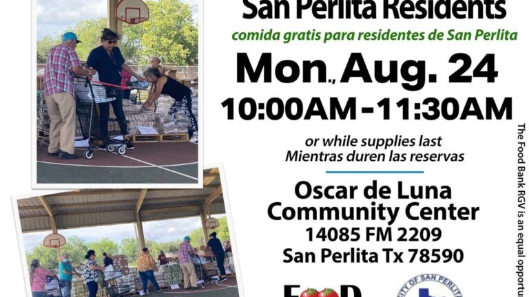 San Perlita ofrecerá distribución gratuita de alimentos este lunes