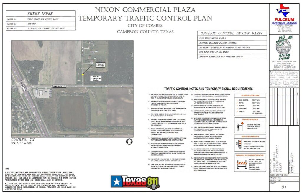 Combes anuncia reducción de carriles en Nixon Road