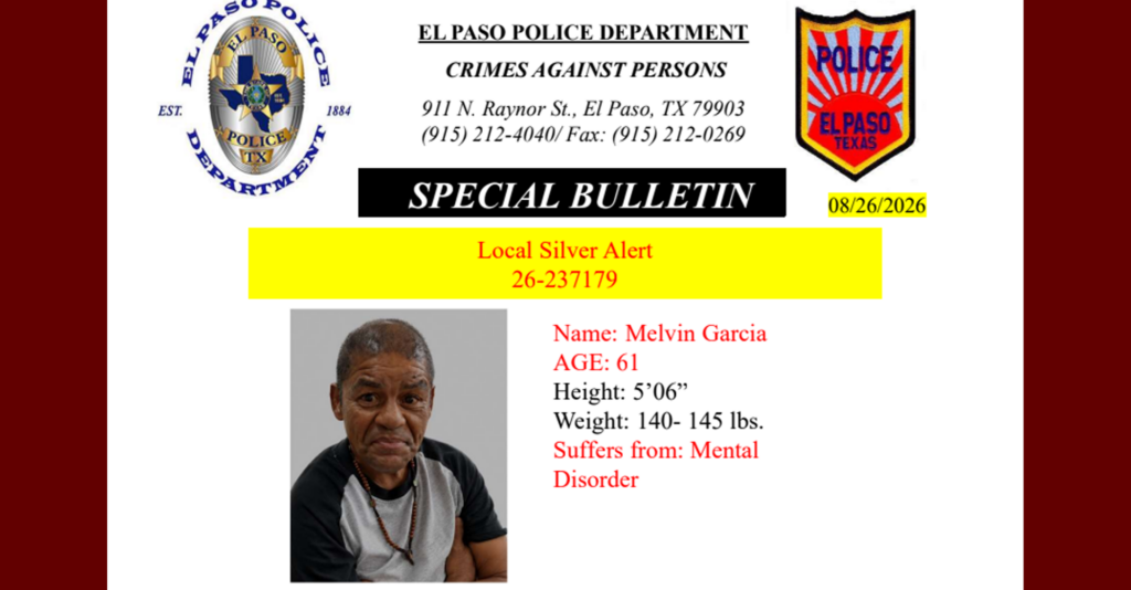 Piden ayuda para encontrar a hombre visto por última vez en el este de El Paso