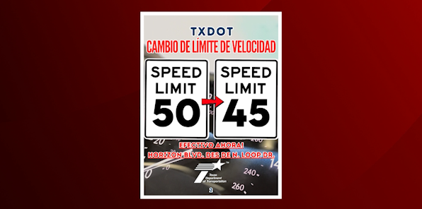 Conductores de Socorro y Horizon City: reducen el límite de velocidad en Horizon Boulevard