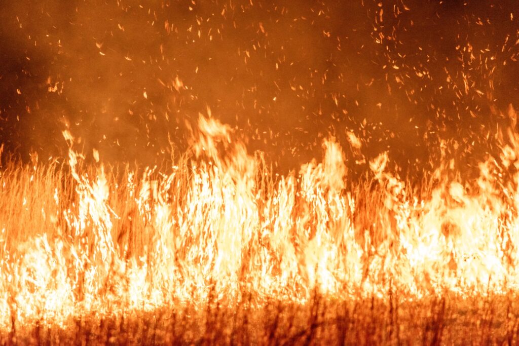 Evacúan alrededor de una docena de viviendas por gran incendio de pastizales en Kansas