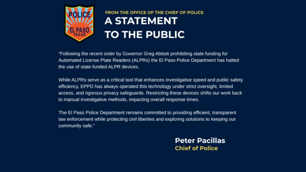 El Paso suspende cámaras Flock mientras la Policía defiende su utilidad