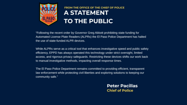 El Paso suspende cámaras Flock mientras la Policía defiende su utilidad