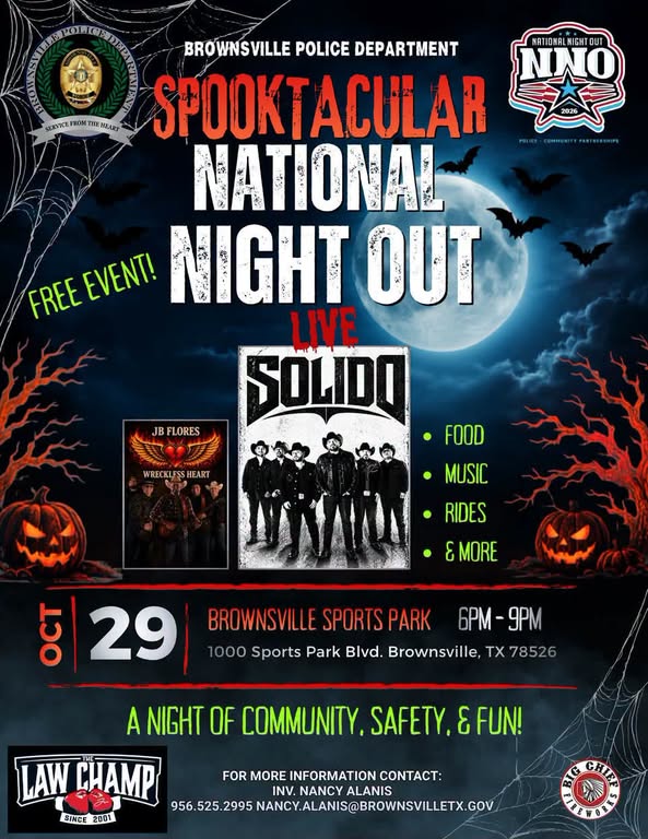 Brownsville PD anuncia evento gratuito por National Night Out