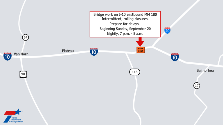 Alerta vial en El Paso: Cierres totales en la I-10 y el Loop 375 a partir del domingo