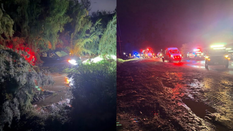 Rescatan a dos personas atrapadas en un vehículo arrastrado por un arroyo en Doña Ana
