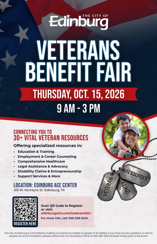 Edinburg realizará feria de recursos y beneficios para veteranos este jueves