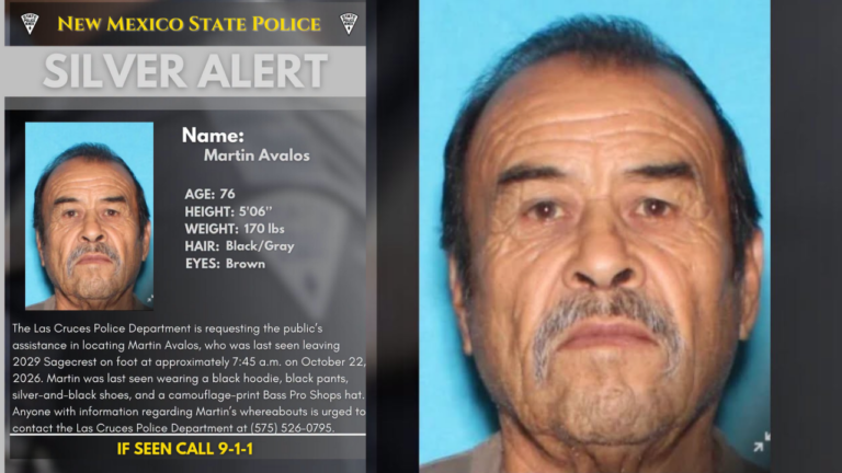 Silver Alert: Buscan a hombre de 76 años desaparecido en Las Cruces