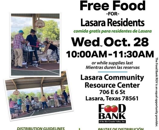 Food Bank RGV ofrecerá comida gratis a residentes de Lasara