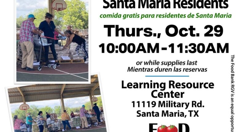 Food Bank RGV ofrecerá distribución gratuita de alimentos en Santa Maria