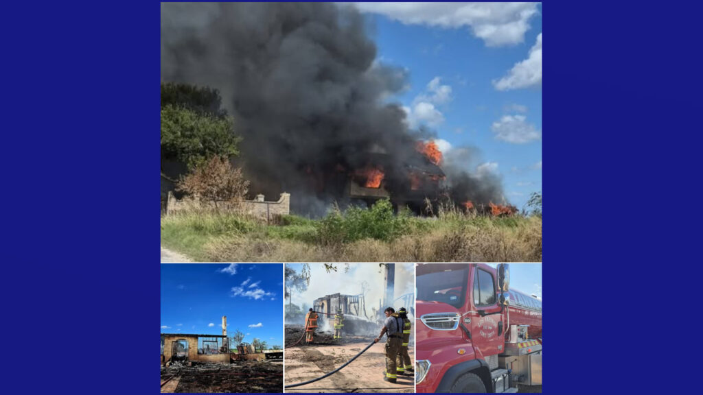 Bomberos de Rio Hondo combaten incendio en estructura deshabitada