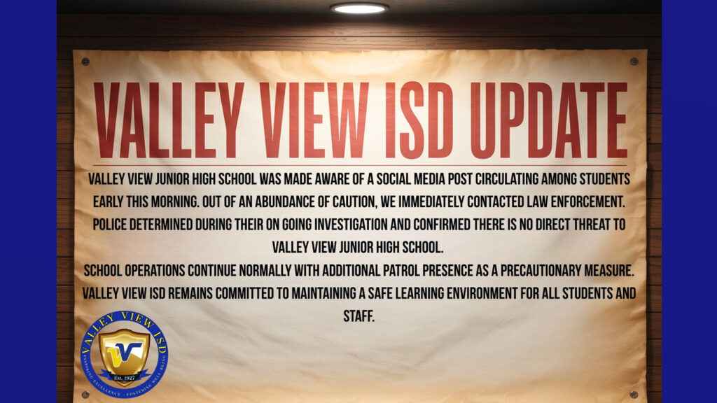 Valley View Junior High descarta amenaza tras publicación en redes sociales