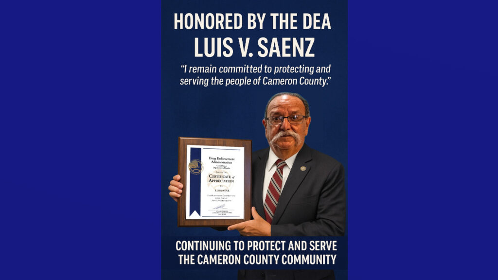 Fiscal de distrito de Cameron, Luis V. Saenz, es reconocido por la DEA