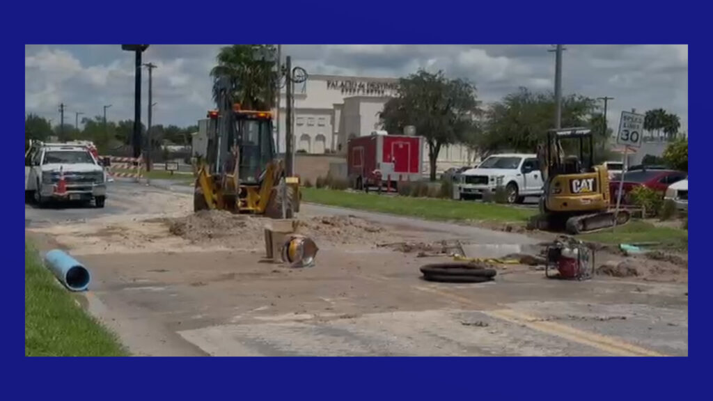 Weslaco cierra temporalmente la calle Border por reparación de fuga de agua