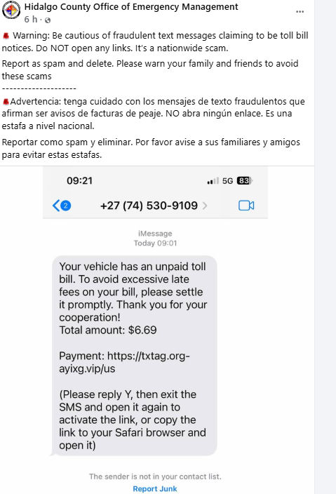 Alerta De Estafa: Mensajes Fraudulentos Sobre Facturas De Peaje