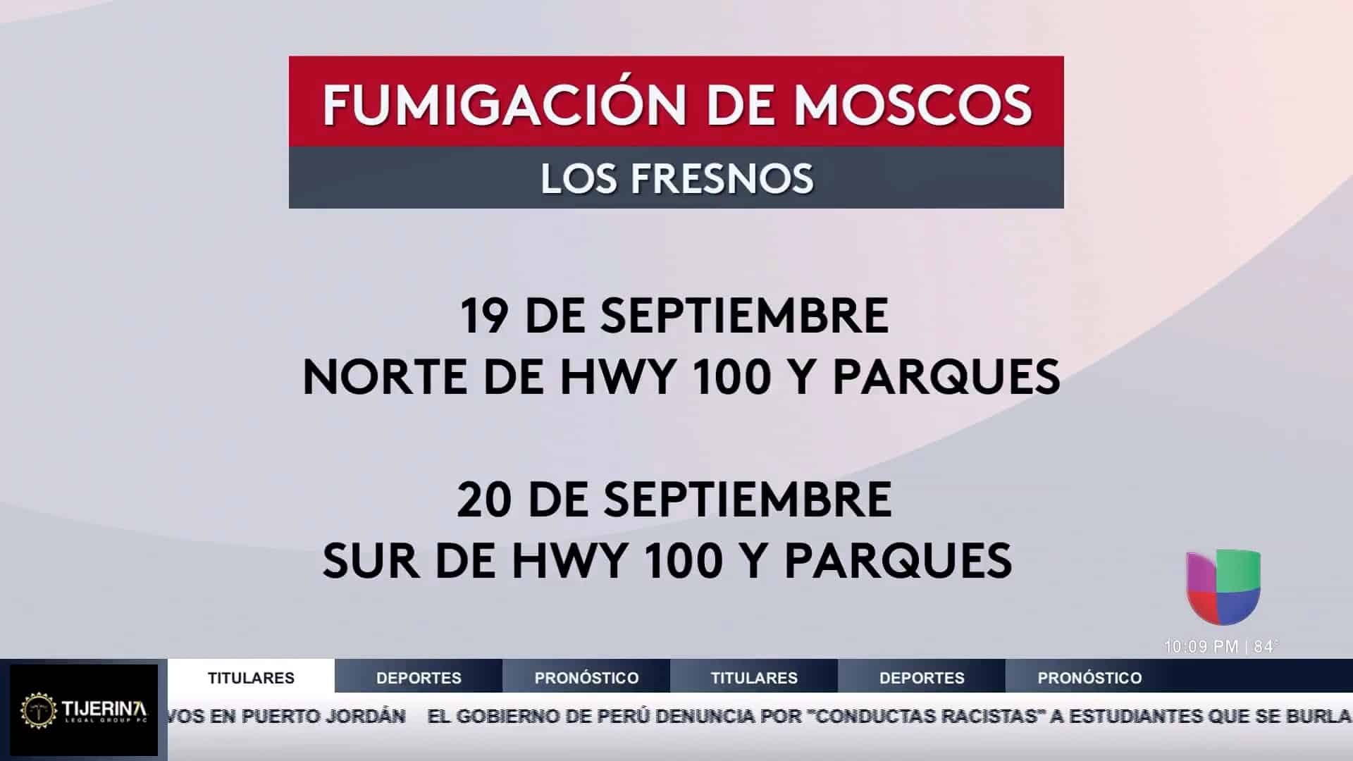 Los Fresnos Programará Fumigación de Mosquitos del 19 al 20 de Septiembre